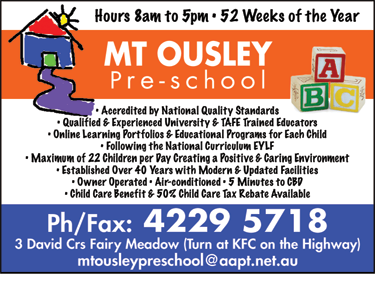 Mt Ousley Pre School - Child Care 1