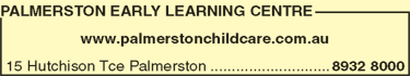 Palmerston Early Learning Centre - Child Care 1